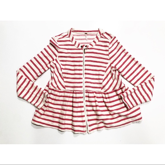 Free People Striped Peplum Jacket - Picture 2 of 10